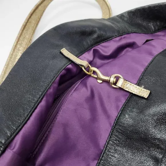 Coach Poppy Vintage Leather Bag Shoulder Bag Purse Handbag Purple Lining